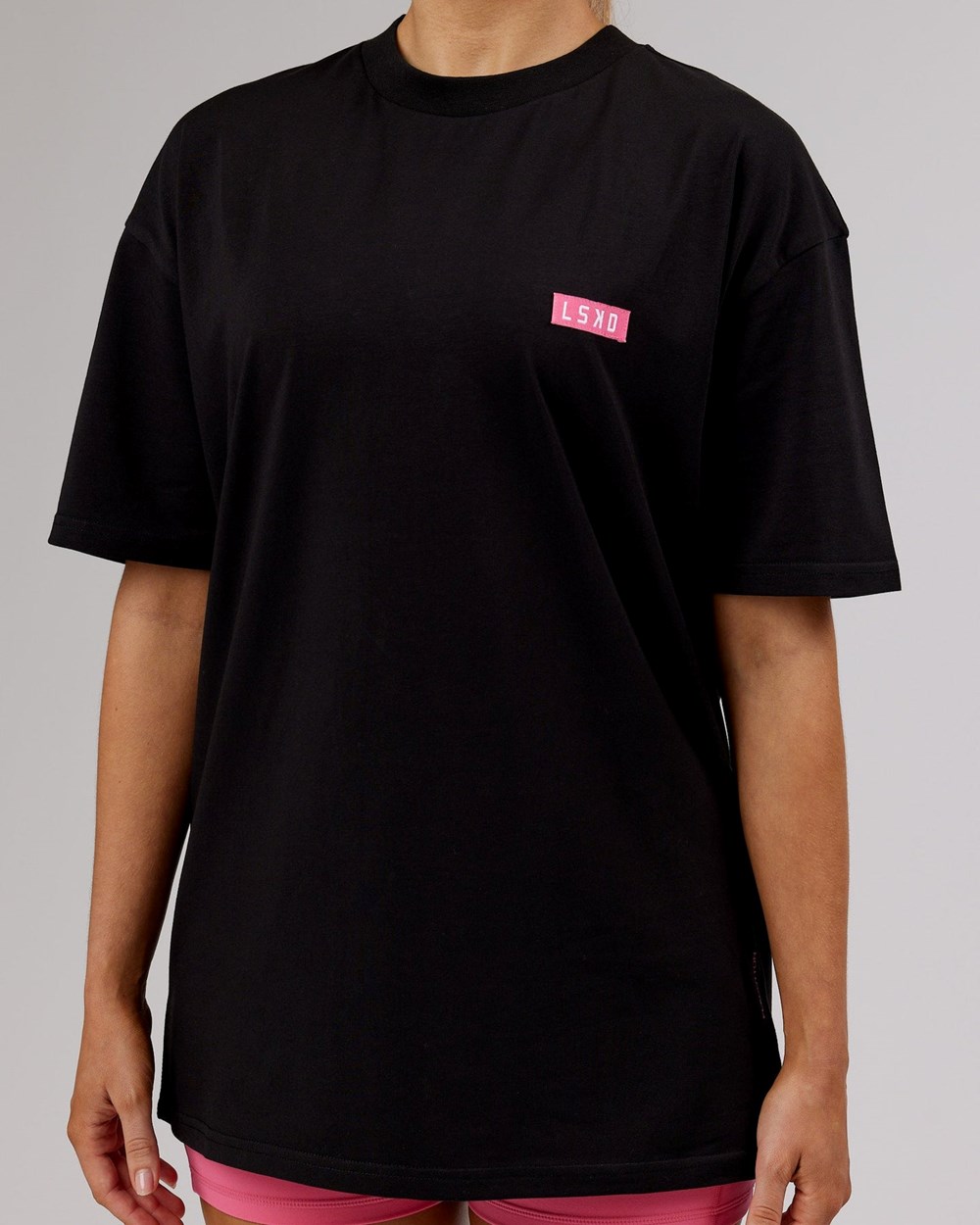 Black / Pink LSKD Iconic FLXCotton Tee Oversize | DE7624518