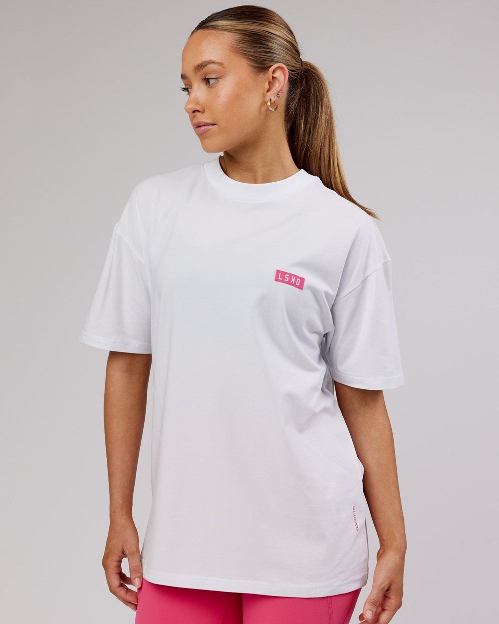 White / Pink LSKD Iconic FLXCotton Tee Oversize | FI9420583