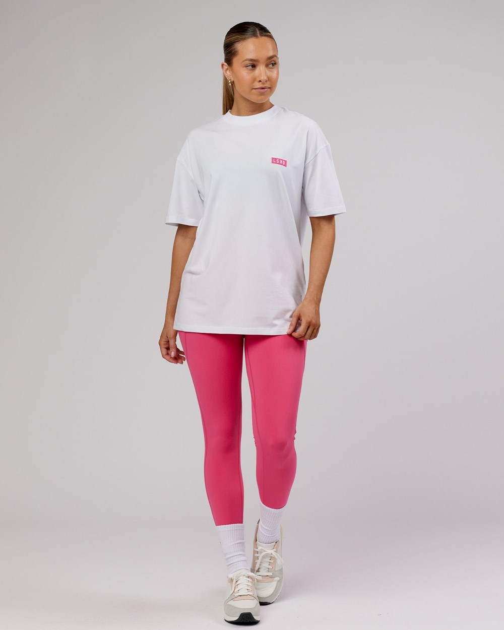 White / Pink LSKD Iconic FLXCotton Tee Oversize | FI9420583
