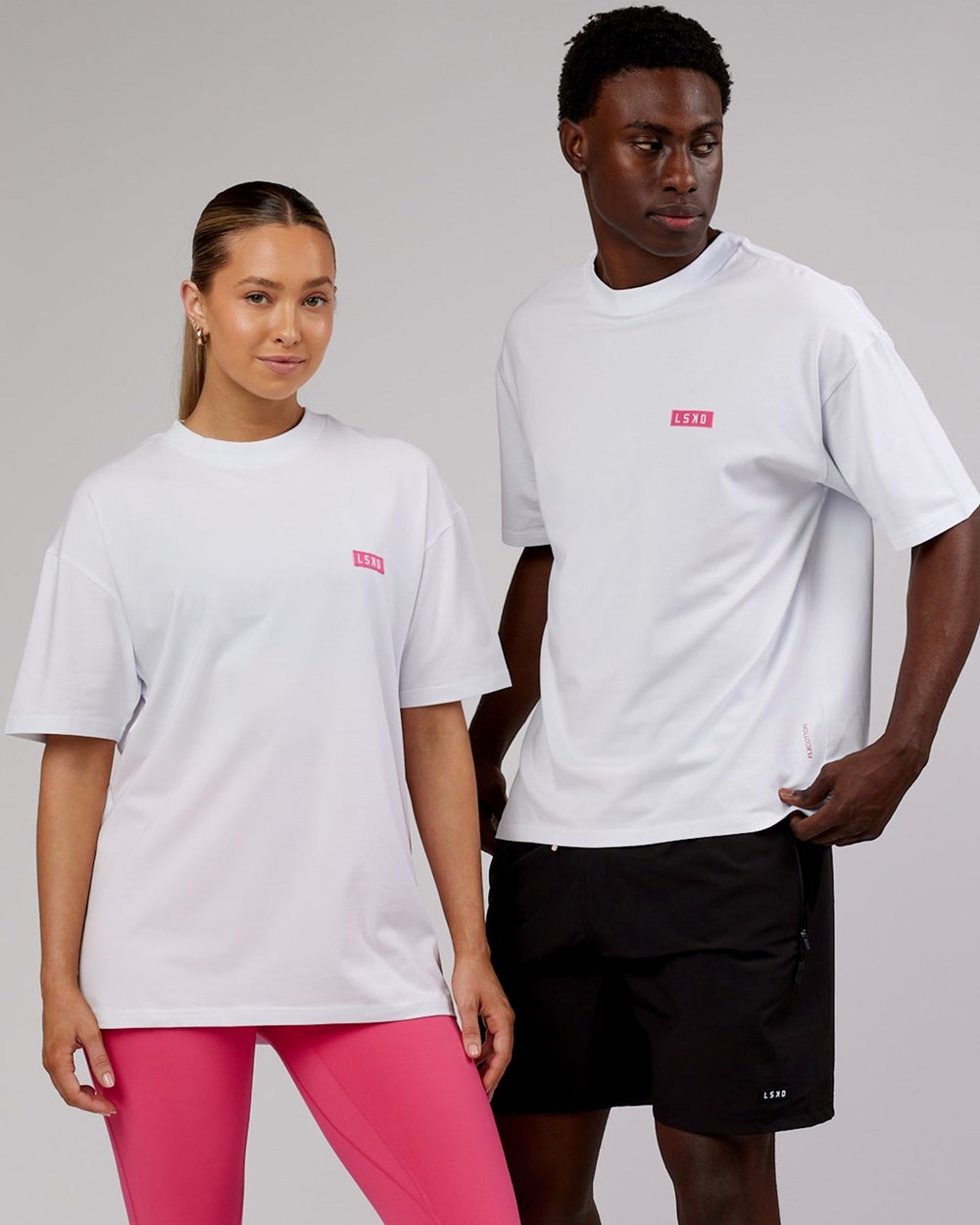 White / Pink LSKD Iconic FLXCotton Tee Oversize | FI9420583